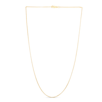 14K Yellow Gold 1.1mm Diamond Cut Rolo 20 Chain with Lobster Lock